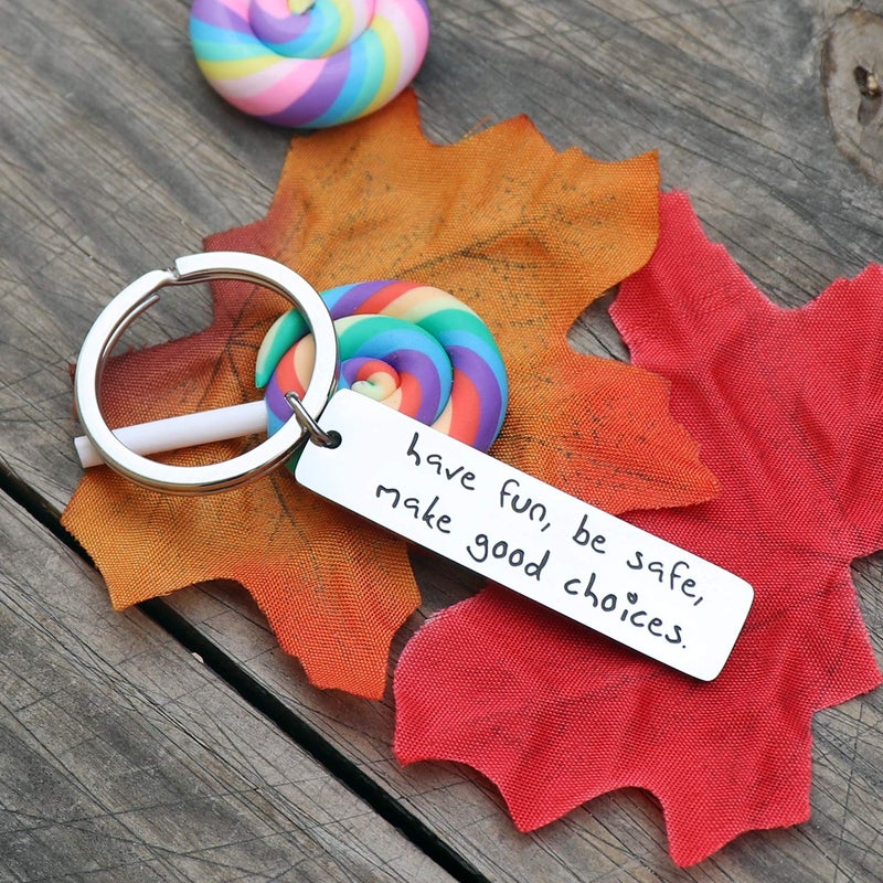 XGAKWD Drive Safe Keychain for Son Daughter, Graduation Gifts for College Students, Sweet 16 Key Chain, Have Fun, Be Safe, Make Good Choices - Image 2
